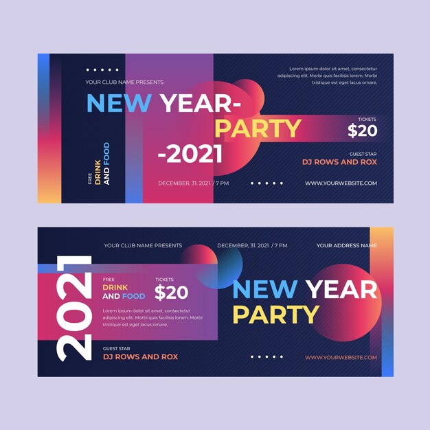 Abstracte nieuwe jaar 2021 feestbanners
