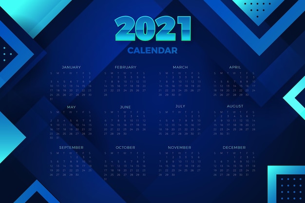 Abstracte nieuwe jaarkalender 2021