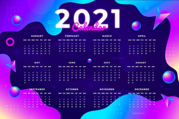 Abstracte nieuwe jaarkalender 2021