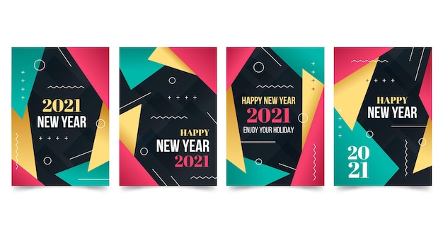 Abstracte nieuwjaarskaarten 2021
