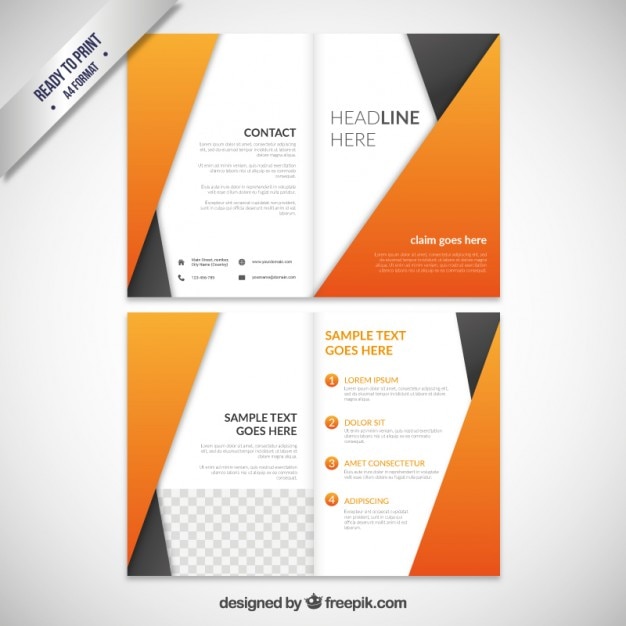 Gratis vector abstracte oranje brochure