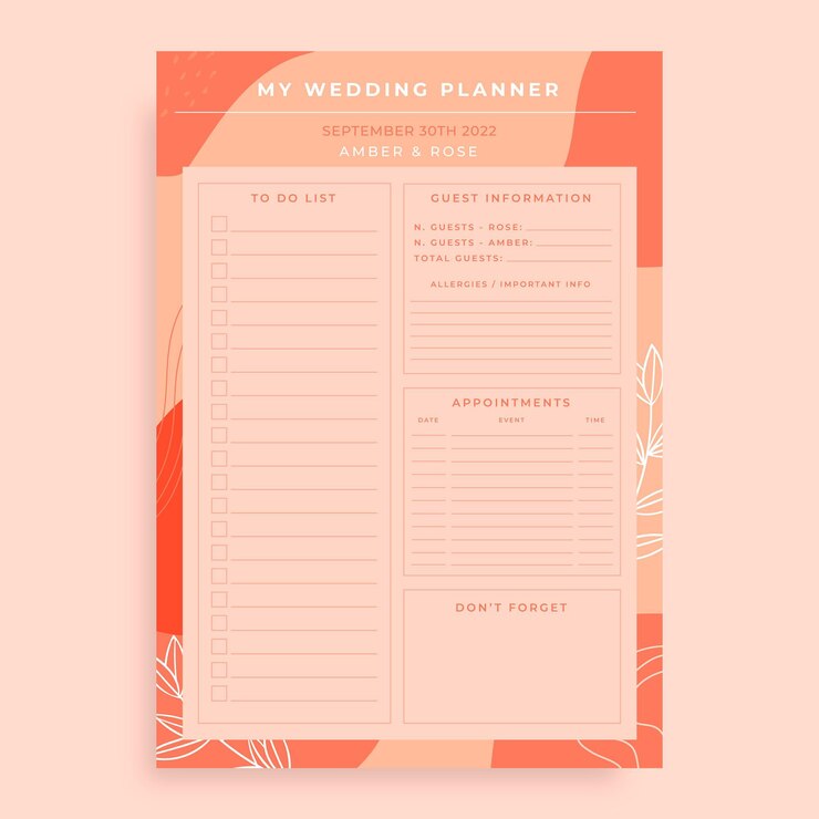 Gratis Vector abstracte oranje weddingplanner