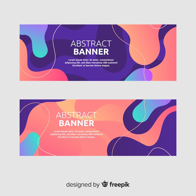 Gratis vector abstracte organische vormenbanners