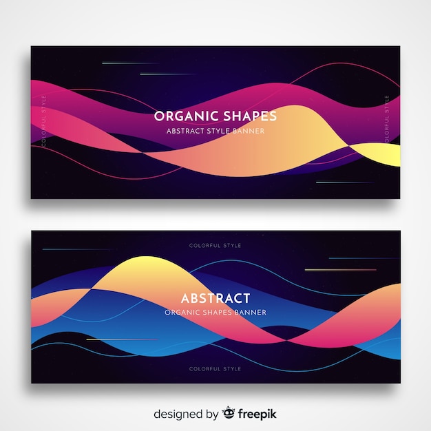 Gratis vector abstracte organische vormenbanners