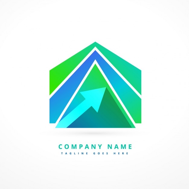 Gratis Vector abstracte pijlvorm logo