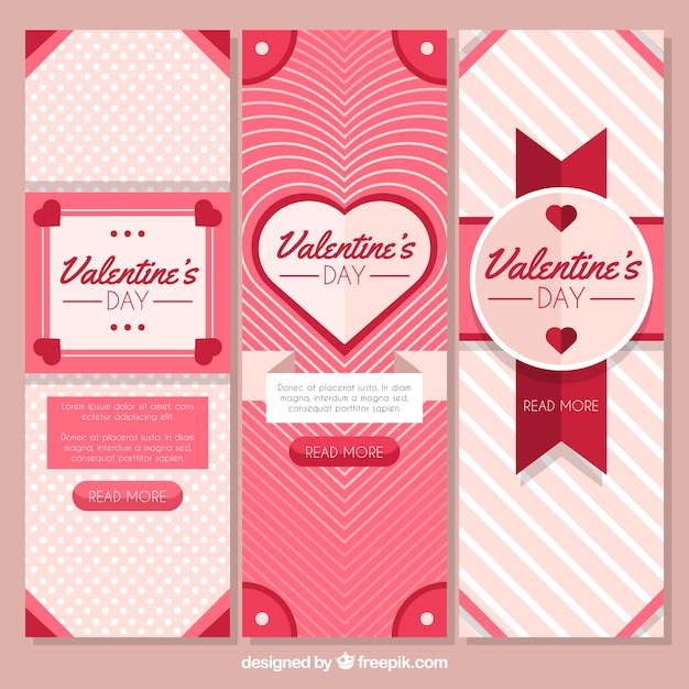 Abstracte retro valentijn banners