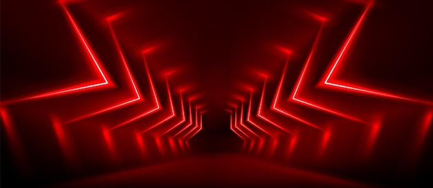 Abstracte rode neon pijl licht gloeiende achtergrond