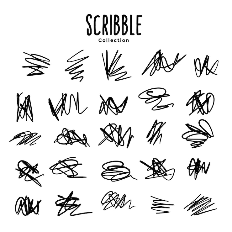 Gratis Vector abstracte set krabbelkrabbels