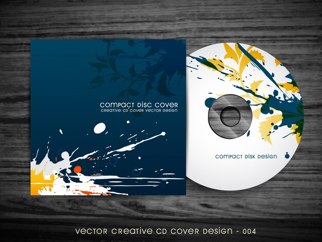 Abstracte splash stijl cd cover ontwerp