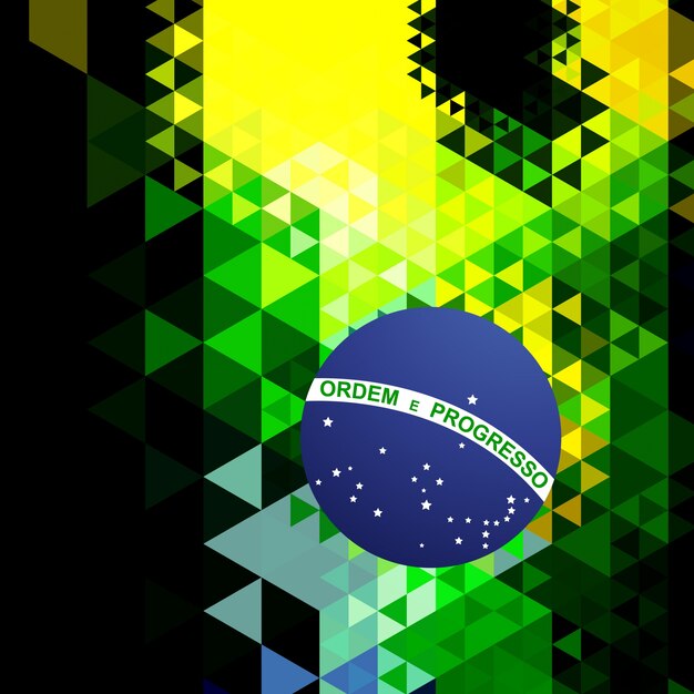 Abstracte stijl Brazilië vlag ontwerp
