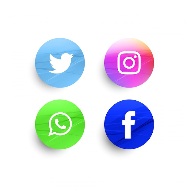 Gratis vector abstracte stijlvolle sociale media iconen set