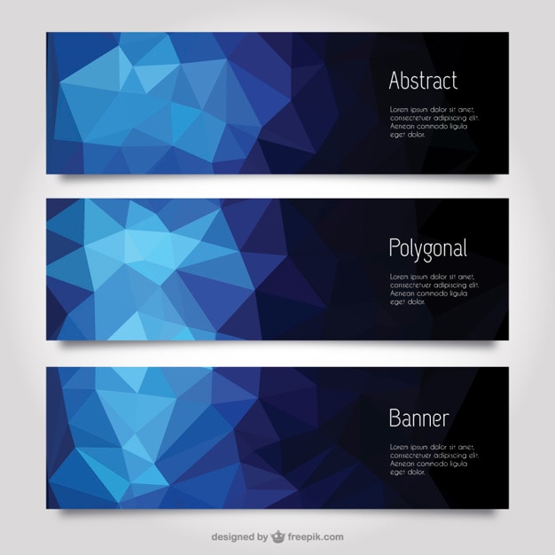 Gratis vector abstracte veelhoekige banners