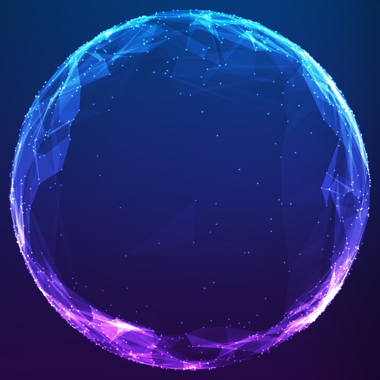 Gratis Vector abstracte veelhoekige cyberbol