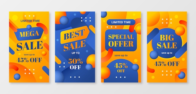 Gratis vector abstracte verkoopbanner met verloop