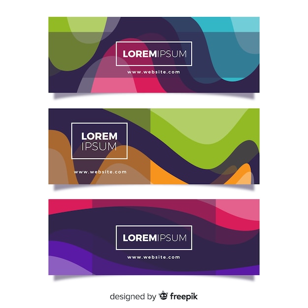 Gratis vector abstracte vloeibare banners