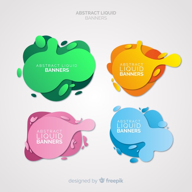 Gratis vector abstracte vloeibare banners