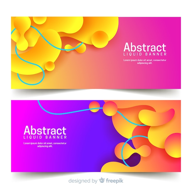 Abstracte vloeibare banners