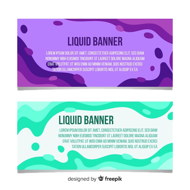 Gratis vector abstracte vloeibare banners