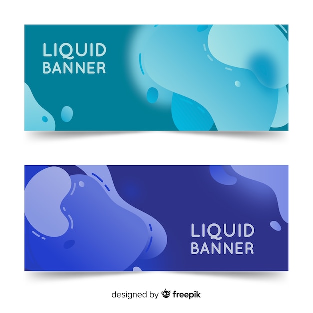 Gratis vector abstracte vloeibare banners