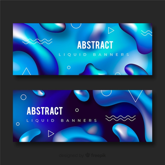 Gratis vector abstracte vloeibare banners