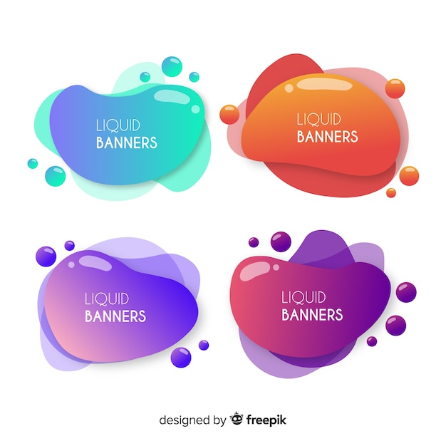 Gratis vector abstracte vloeibare banners