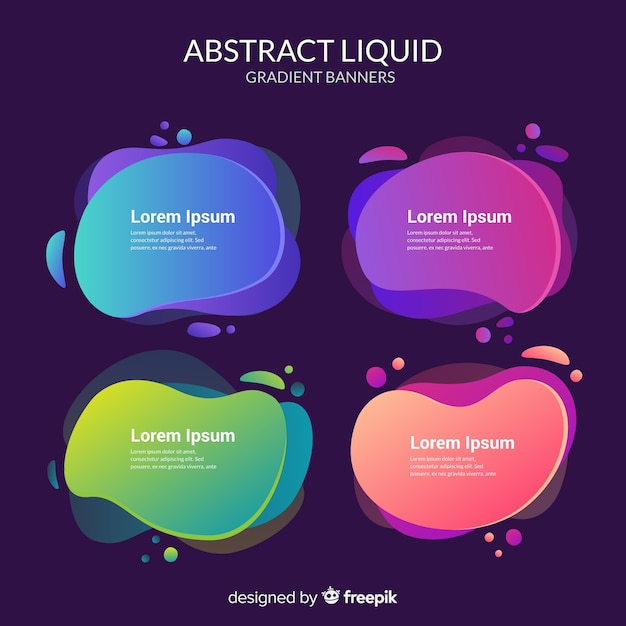 Gratis vector abstracte vloeibare banners