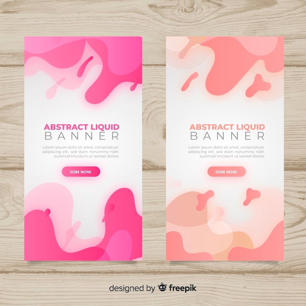 Gratis vector abstracte vloeibare banners