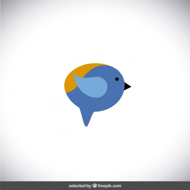 Gratis vector abstracte vogel met tekstballon vorm