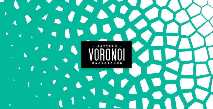 Gratis Vector abstracte voronoi-patroonachtergrond in turkooise kleur
