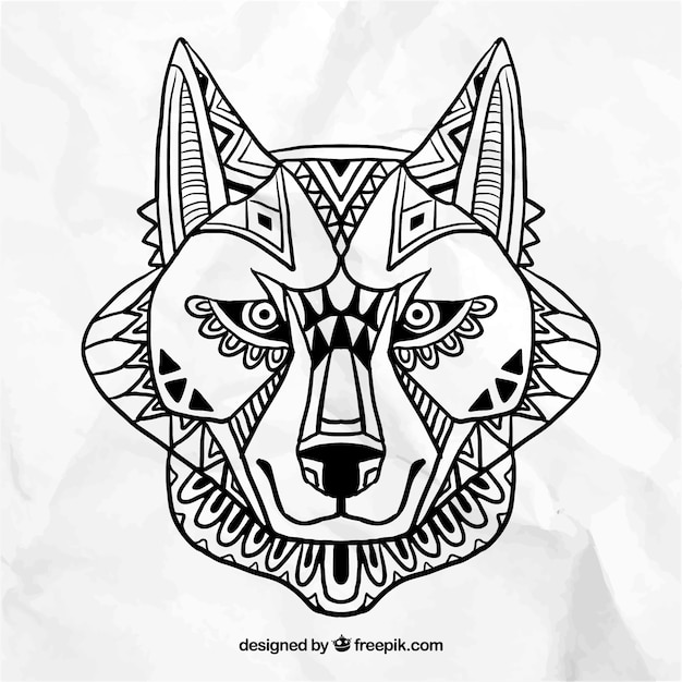 Gratis vector abstracte wolfsgezicht