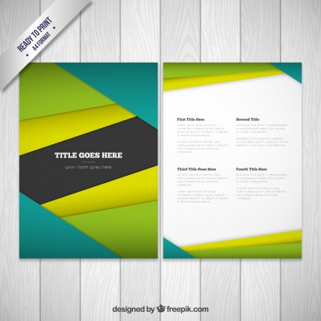 Gratis vector abstracte zakelijke brochure in groene tinten