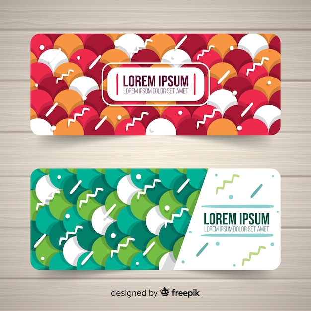 Gratis vector abstracts banners met kleurrijke vormen