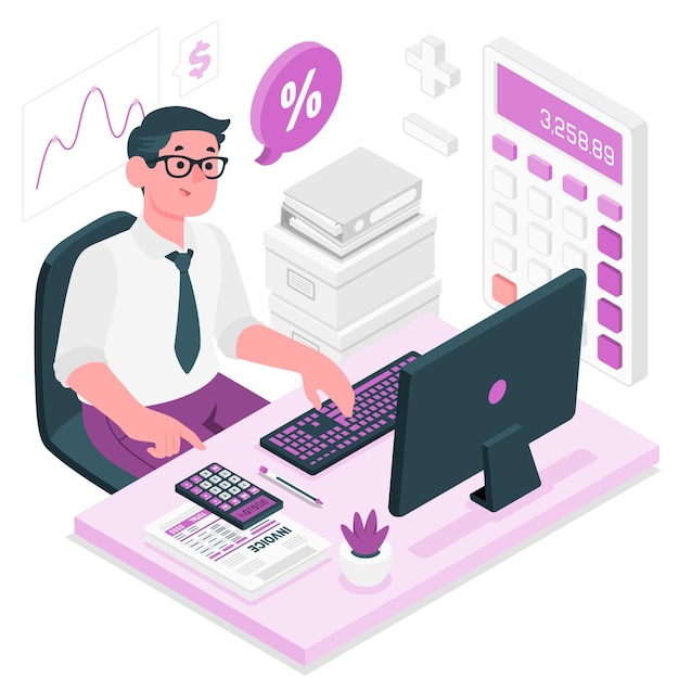 Gratis vector accountant concept illustratie