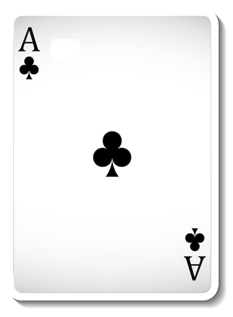 Gratis vector ace of clubs speelkaart geïsoleerd