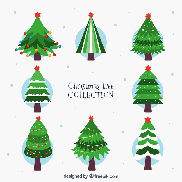 Acht prachtig versierde kerstbomen