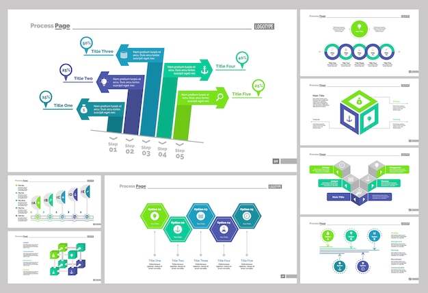 Acht training slide templates set