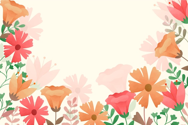 Gratis vector achtergrond aquarel bloemen in pastel kleuren