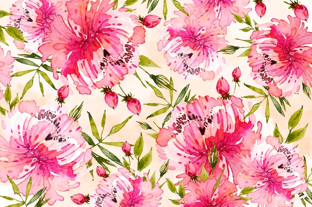 Achtergrond floral aquarel met zachte kleuren