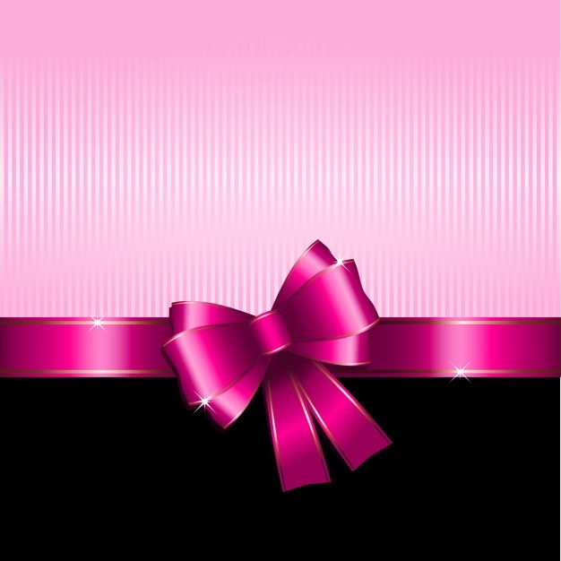 Gratis vector achtergrond gift met roze lint ideaal voor valentijnsdag