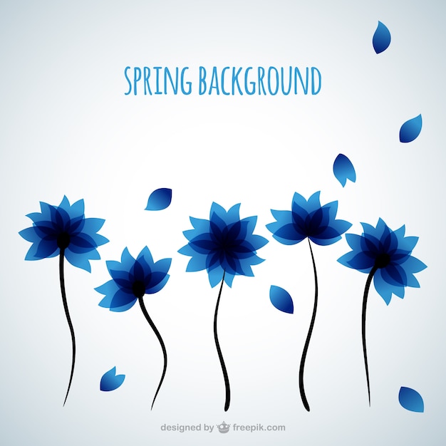 Gratis vector achtergrond met blauwe bloemen