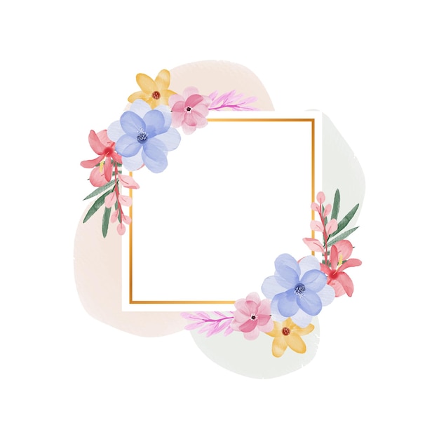 Achtergrond met bloemen in waterverf