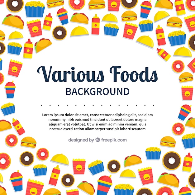 Gratis vector achtergrond met fast food