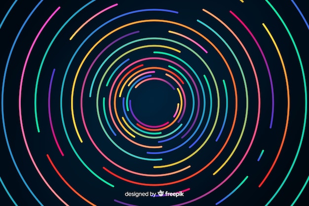 Achtergrond met geometrische vormen en neonstijl