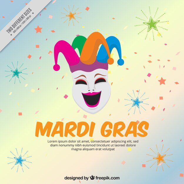 Achtergrond met grappige mardi gras mask