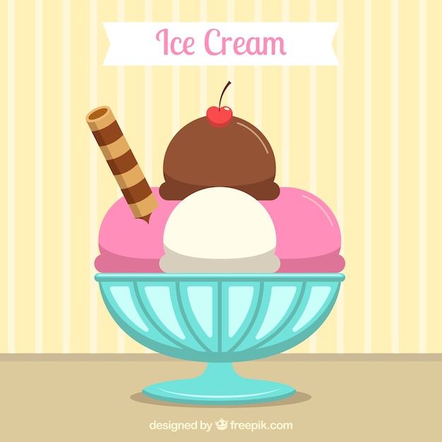 Gratis vector achtergrond met heerlijk ijs dessert