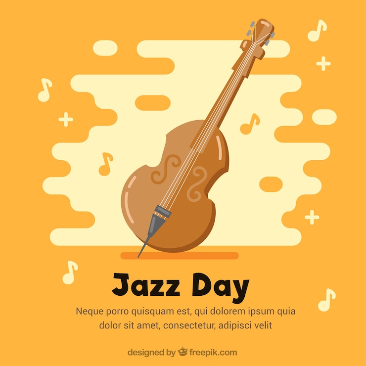 Gratis Vector achtergrond met jazz dag viool
