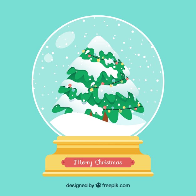 Gratis vector achtergrond met kerstmis snowglobe