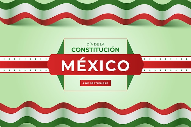 Achtergrond met kleurovergang grondwet dag met mexicaanse vlag