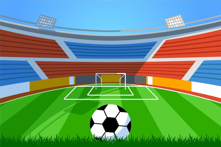 Gratis Vector achtergrond met kleurovergang voetbalveld