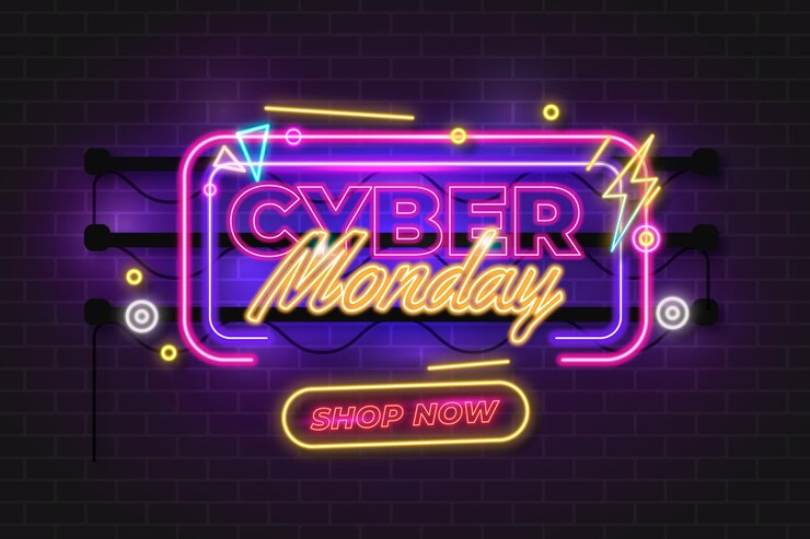Gratis Vector achtergrond met kleurovergang voor cyber maandag-uitverkoop